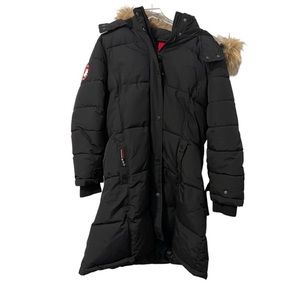 CANADA WEATHERPROOF Super Triple Goose Puffer Parka Coat Black 1X